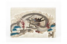 【文庫屋大関】パーソナルホルダー　龍神＜グレー＞【皮革工芸品】 [№5619-1639]