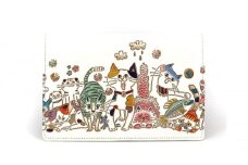 【文庫屋大関】パーソナルホルダー　ネコ集合【皮革工芸品】 [№5619-1648]