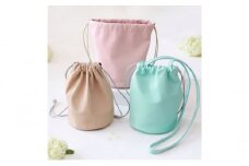 墨田区産ピッグレザー2Way巾着バッグ【ブルー】 [№5619-7844]1599