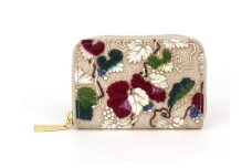 【文庫屋大関】ファスナー 小銭入れ 野葡萄【皮革工芸品】財布 牛革 コンパクト 東京 [№5619-1844]