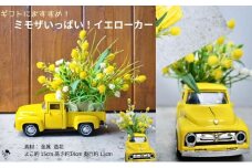 ミモザいっぱいイエローカー　ミモザ 置物 造花 黄色 かすみ草 造花 可愛い インテリア お見舞い ギフト トラック イエロー プレゼント フラワーアレンジ [№5619-1881]