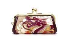 【文庫屋大関】印鑑ケース 龍＜ワイン＞【皮革工芸品】牛革 小物入れ 小銭入れ お祝い ギフト プレゼント 東京 [№5619-1929]