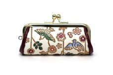 【文庫屋大関】印鑑ケース 枝垂れ花鳥【皮革工芸品】 革製品 工芸品 民芸品 牛革 小物入れ お祝い ギフト プレゼント 墨田区 東京都 [№5619-1946]