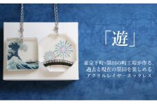 ネックレス 色と文化を重ねて「遊」ぶアクリルレイヤ―ネックレス【遊】 アクセサリー アクリルレイヤーネックレス 葛飾北斎 隅田川花火大会 レイヤー分け 小道具 墨田区 東京都 NAMIURA（浪裏） [№5619-6023]2020