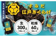 東京都墨田区産　生キクラゲ300g（150g×2パック）、乾燥キクラゲ60g（30g×2袋）　食品 野菜 きのこ キノコ きくらげ キクラゲ 木耳 純国産 新鮮 サラダ 和え物 炒め物 鍋[№5619-2139]