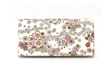【文庫屋大関】束入れ かすみ桜【皮革工芸品】 財布 お札 お札入れ 長財布 カード 小銭 牛革 手作り 日本製 墨田区 東京都 [№5619-2169]
