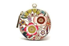 【文庫屋大関】マカロンポーチ 華熨斗【皮革工芸品】 ポーチ ミニポーチ 小物入れ アクセサリー入れ イヤホン入れ 収納 保管ケース 手のひらサイズ  本革 革 皮革 工芸品 工芸 雑貨 ギフト プレゼント 日本製 東京 [№5619-2219]