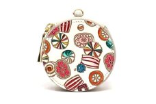 【文庫屋大関】マカロンポーチ 飴【皮革工芸品】 ポーチ ミニポーチ 小物入れ アクセサリー入れ イヤホン入れ 収納 保管ケース 手のひらサイズ  本革 革 皮革 工芸品 工芸 雑貨 ギフト プレゼント 日本製 東京 [№5619-2248]