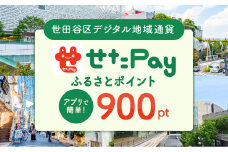 世田谷区 地域限定通貨「せたがやPay」 ふるさとポイント9,000pt（1pt＝1円）900円分 せたぺい デジタル地域通貨 電子決済 キャッシュレス 飲食 宿泊 体験 電子通貨 東京都 世田谷
