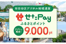 世田谷区 地域限定通貨「せたがやPay」 ふるさとポイント9,000pt（1pt＝1円）9,000円分 せたぺい デジタル地域通貨 電子決済 キャッシュレス 飲食 宿泊 体験 電子通貨 東京都 世田谷