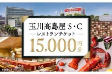 世田谷区ふるさと納税限定お礼品　二子玉川から望む世田谷区の街とグルメを楽しむ　玉川高島屋Ｓ・Ｃレストランチケット（15,000円分）【高島屋選定品】 チケット 食事券 お食事券 レストラン デパート 東京 二子玉川 ランチ ディナー ギフト プレゼント 贈り物 贅沢 ご褒美 おすすめ