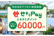 世田谷区 地域限定通貨「せたがやPay」 ふるさとポイント60,000pt（1pt＝1円）60,000円分 せたぺい デジタル地域通貨 電子決済 キャッシュレス 飲食 宿泊 体験 電子通貨 東京都 世田谷
