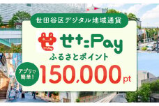 世田谷区 地域限定通貨「せたがやPay」 ふるさとポイント150,000pt（1pt＝1円）150,000円分 せたぺい デジタル地域通貨 電子決済 キャッシュレス 飲食 宿泊 体験 電子通貨 東京都 世田谷