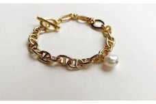 [Cherieオリジナルブレスレット]pearl chain brace / gold