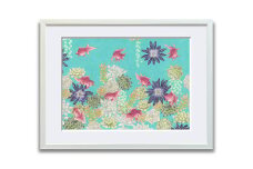 アート作品「多肉植物と琉金」（大）【 絵画 インテリア アート 芸術品 美術品 】