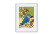 アート作品「りんごの花とルリビタキ」（大）【 絵画 インテリア アート 芸術品 美術品 】
