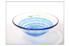 ガラス抹茶碗（抹茶茶碗・波千鳥）| ガラス 抹茶 椀 茶道具 食器 茶 贈り物 人気 おすすめ 送料無料 東京 中野区