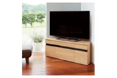 キャスター付きコーナーテレビ台 幅110高さ44cm ロータイプ 49型対応【ウォルナット】_1902905263_02