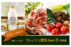  とれたて・できたて！東京・八王子　人気フレッシュ産品　３か月定期便 | 新鮮 野菜 卵 肉 豚肉 ヨーグルト 送料無料 東京 八王子