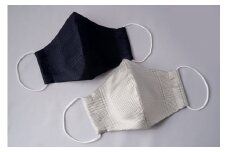  【受注生産】匠の技術で織り上げる美しいシルクマスク（抗菌）2枚セット（グレンチェック ネイビー&シルバー）| マスク シルク 抗菌 チェック セット 高級 おしゃれ ギフト 送料無料 東京 八王子