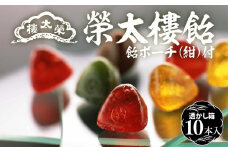 【榮太樓】 榮太樓飴　10本入 飴ポーチ（紺）付　| あめ お菓子 スイーツ 老舗 伝統 ギフト 送料無料 東京 八王子