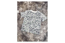 [HAM IAM]【数量限定】手差型染クルーネックTシャツ「山笹」緑炭系【Mサイズ】