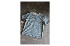 [HAM IAM]【数量限定】手差型染クルーネックTシャツ「群生平目」グリーン系(緑色系)【XLサイズ】