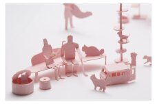 テラダモケイ「1/100建築模型用添景セット」選べる1点 【ねこカフェ編】