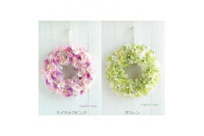 【グリーン】【完成品】 人気のインテリリース ｢紫陽花リース｣