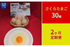 【定期便】かわなべ鶏卵農場のこだわりのたまご　さくらたまご30個　2ヶ月連続お届け [№5714-0138]
