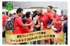 【東芝ブレイブルーパス東京】ファンクラブ2024-25 ゴールド会員【ラグビー ファンクラブ 会員 推し活 】