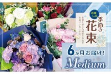 6か月 お届け お楽しみ！ 季節 の 花束 「Medium」 | ブーケ タイプ 高さ約40cm 幅約23cm お花 flower フラワー ふらわー 花 はな リトルシード インテリア 植物 定期便 お任せ お見舞い ギフト お祝い 誕生日 親孝行 プレゼント贈り物 新鮮 調布 東京都