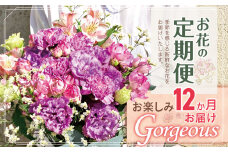 お楽しみ！ 12か月 お届け お花 の 定期便 「Gorgeous」 |  ブーケ タイプ 高さ45cm-50cm 本数15-20本 flower フラワー ふらわー 花 はな リトルシード インテリア 植物 定期 お任せ お見舞い ギフト お祝い 誕生日 親孝行 プレゼント贈り物 新鮮 調布 東京都