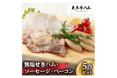 ＜大多摩ハム＞無塩せきハム・ソーセージ・ベーコン　5点セット【1625064】