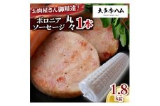 ＜大多摩ハム＞お肉屋さん御用達!ボロニアソーセージ丸々1本 1.8kg【1626333】