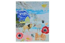 「帰ってきたライオン」 絵画　中サイズ　72.7cm×60.6cm ふるさと納税 絵画 アート 油絵 キャンパス 東京都 東大和市 HAS002