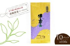 木下園の東京狭山茶 「高級煎茶」リーフタイプ １００ｇ ×10パックセット 　HAI012