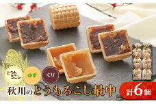 秋川のとうもろこし最中(6個入)＜お茶ぞっぺの中島屋(あきる野の匠)＞【1508503】