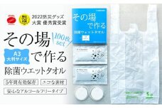 その場で作る除菌ウエットタオル100枚セット