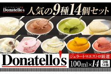 ジェラートマエストロ厳選《ドナテロウズ》ジェラート9種14個セット