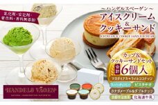 C:ハンデルスベーゲン無添加アイスクリーム/カップ＆クッキーサンドセット　メディアでも話題のクッキーサンド×2個＆濃厚カップアイスクリーム×4個のセット  大人気商品 クッキー キャラメル ピスタチオ チョコミント 抹茶 メープル