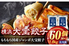 全て国産食材、銘柄豚使用！肉汁あふれる！【横浜大宝餃子】もちもち国産ジャンボ大宝餃子60個（30個×2）老舗餃子メーカー 横浜中華 焼餃子 冷凍餃子 ギョーザ ぎょうざ 大きい 中華 おかず 惣菜 ギフト プレゼント