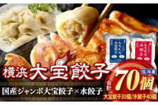 全て国産食材、銘柄豚使用！肉汁あふれる！【横浜大宝餃子】もちもち国産ジャンボ大宝餃子30個ともちもち水餃子40個 老舗餃子メーカー 横浜中華 焼餃子 冷凍餃子 ギョーザ ぎょうざ 大きい 中華 おかず 惣菜 ギフト プレゼント