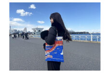 【横浜柄】横浜捺染で染色したトートバッグ