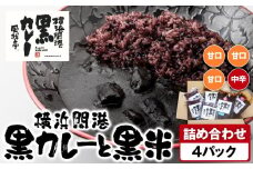 風我亭の横浜開港黒カレーと黒米の詰め合わせ　4パック【甘口3個、中辛1個】