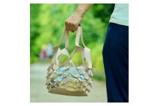 SKLO 持ち手のカラーを選べる！床革のテイクアウトBAG【Camel】