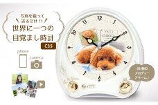 【C35】写真で作る・オリジナル記念品時計／高音質オーロラサウンドメロディー目覚まし時計