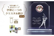 【CK11S】写真で作る・オリジナル記念品時計／クリスタル置き時計
