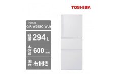 東芝　冷蔵庫【標準設置費込み】　294L　3ドア　右開き　冷凍冷蔵庫　GR-W29SC(WU)