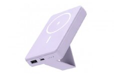 モバイルバッテリー 5000mAh MagSafe対応 ワイヤレス充電器【ラベンダー】
